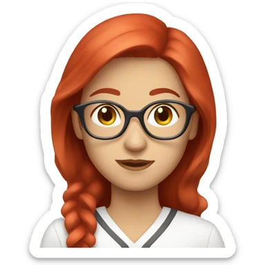 Vision therapist woman red hair sticker