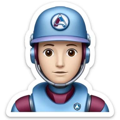 Engineer robot with colorado avalanche hat sticker