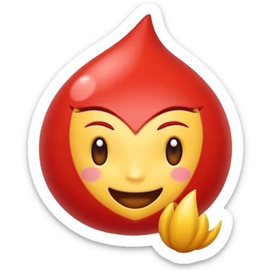 Cria um emoji de uma Maçã que tem asas sticker