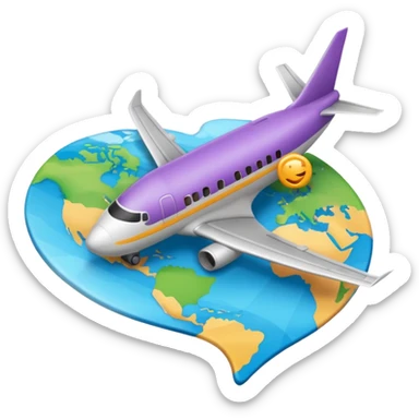 emoji de viaje, algo como un avion  dirigiendose a un destino en un mapa sticker