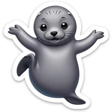 A seal grooves to the beat, dancing joyfully on the ice with flips and twirls! sticker