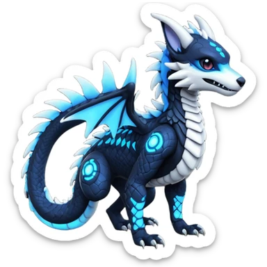 Cool gothic cute badass Scaley cyber-Vernid-Protogen-Primagen-Dutch-Angel-Dragon-Sergal-Trico-Fursuit-furry-fursona sticker