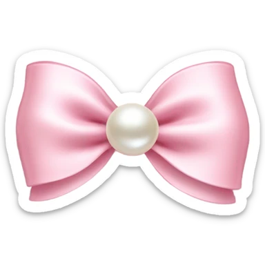 light pink bow on light pink bow with pearl  sticker