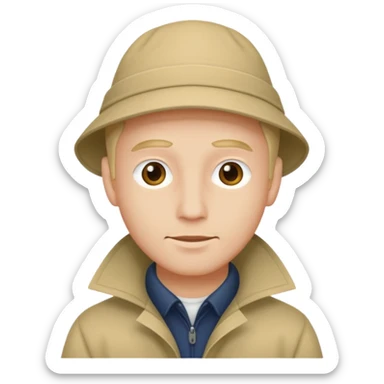 Make a man with a sou’wester, the cap that you use when it rains sticker