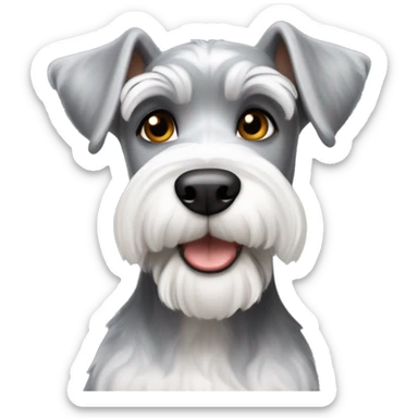 Small grey and white schnauzer dog sticker