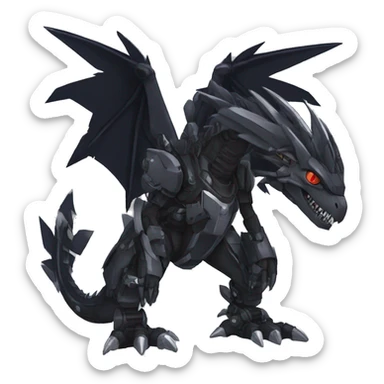  Cool Edgy Black Digimon-Fakemon-Raptor-Dragon-Mecha full body sticker
