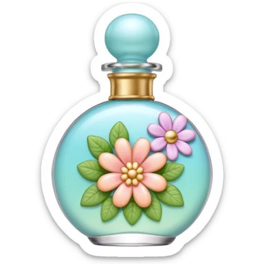 Colorful shiny glossy soft smooth Pastel soap perfume cocktail bomb bar spray bottle lotion cream jar ceramic pottery pot flowery floral item aesthetic decoration room thing  sticker