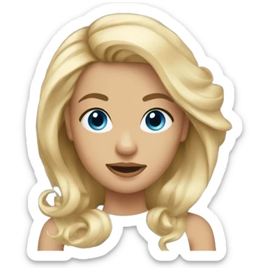 blonde hair blue eyed girl with blowout hairstyle  sticker