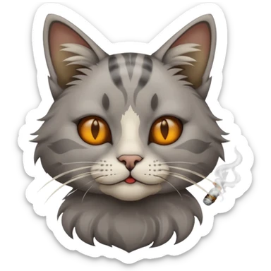 cat smoking marijuana sticker