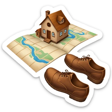 "Forty-two male footsteps moving across a map inside a house." sticker