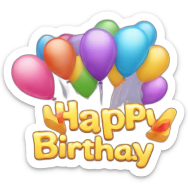 happy birthday sign with the word Priya sticker