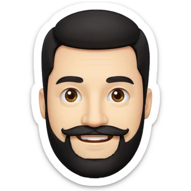 35 yaş sakallı bıyıklı siyah saç beyaz ten erkek sticker