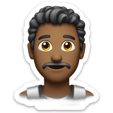 Man holding hone sticker