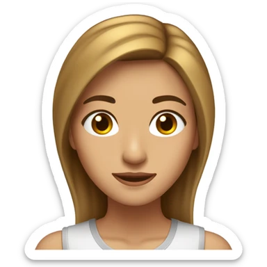 chica blanca d eiel, cono ojos marrones, con el pelo de color cereca, liso y que le llegue hasta los hombros sticker