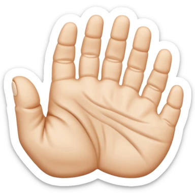 Crea un emoji que sea este ✋️ pero de cabeza, osea invertido, dale una vuelta de 90 grados  sticker