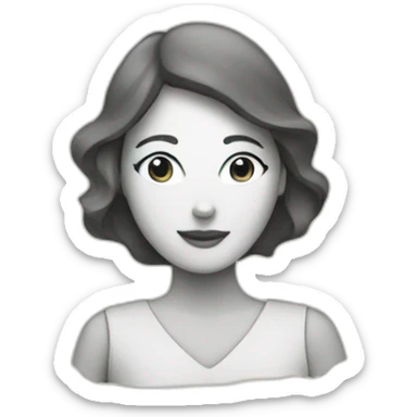 piece of paper with a drawing of a woman sticker