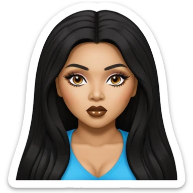 Lil Kim with long black hair sticker