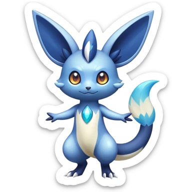 Colorful Shiny Exotic Victini-Salandit-Meowstic-Minccino-Fakémon-hybrid-creature (full body)  sticker