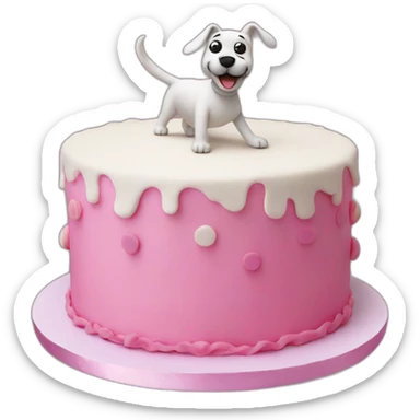 Dancing dog cake sticker