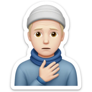 man feeling cold sticker