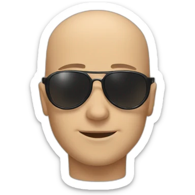 bald sherlock sunglass sticker