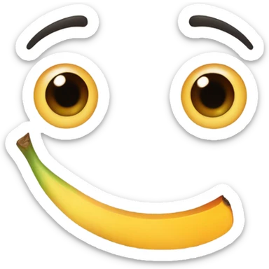Mango Emoji with slit eyes, nose, and slit mouth sticker
