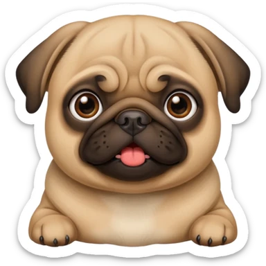 Pug com várias expressões sticker