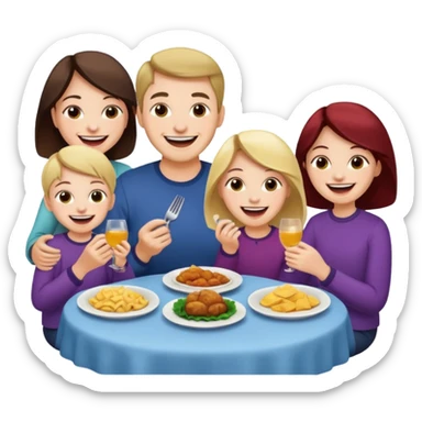light family having dinner sticker