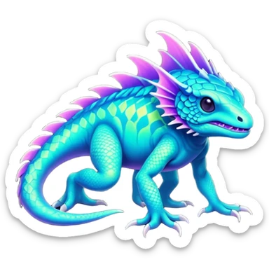 Tropical futuristic lush neon Fionbri-Vernid-creature (full body) sticker
