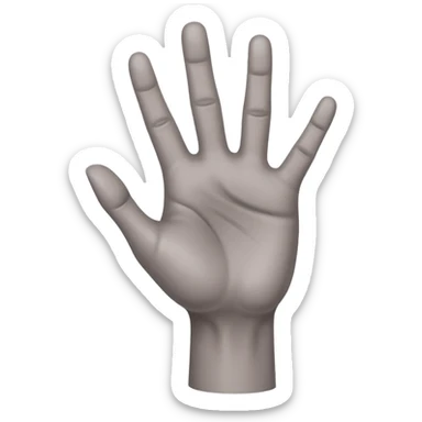 front angle view of a grey colored arm and 5-fingered hand reaching out sticker