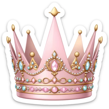 White and pastel pink crown sticker