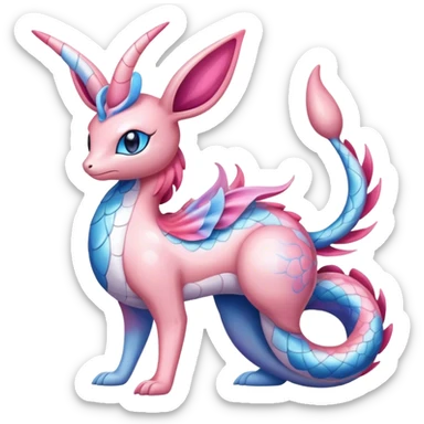Colorful Sylveon-Milotic-hybrid sticker