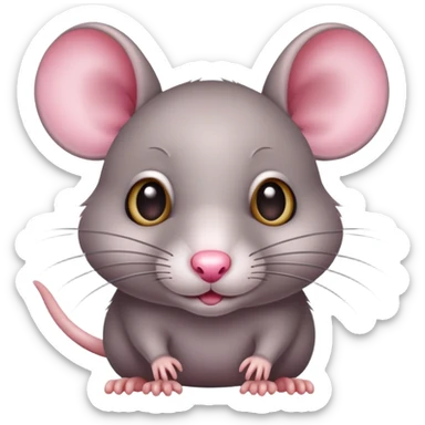 cute small rat with big eyes and whiskers sticker