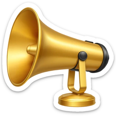 create a emoji of loudspeaker in gold color which based on this->📢
no！ too reallity. just like those emmoji sticker