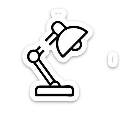 green desk lamp with a bold red prohibition circle and slash over it, clear no green lamp message, icon style sticker