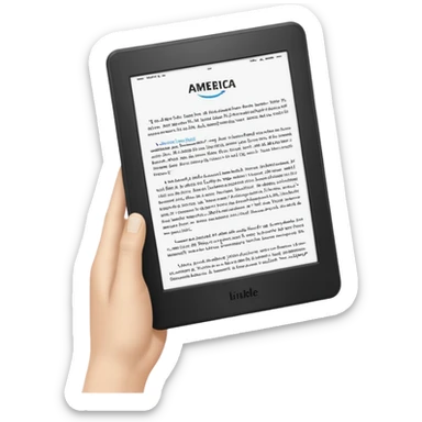 BLACK KINDLE WITH A PAGE WHERE IT SAYS HUB 22 AMERICA sticker