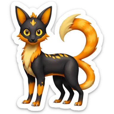 magma-gradients-colored Salandit-Umbreon-Flareon-Serval-Hybrid (Full body) sticker