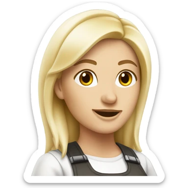 german blonde women working in doner kebap shop, white skin sticker