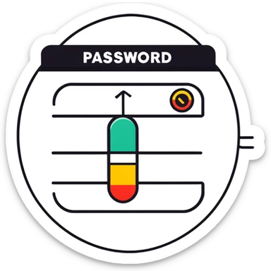 Password strength meter showing strong password sticker