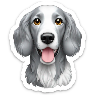 Setter anglais gris avec des taches blanches sticker