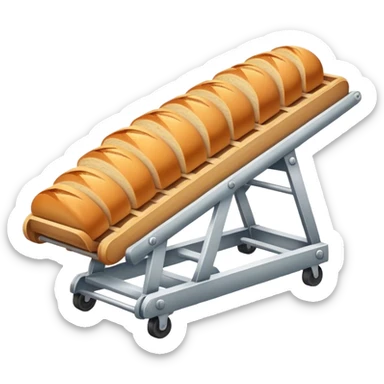 Conveyor transporting bread sticker