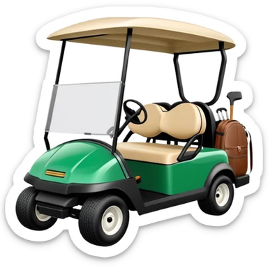 Club car golf cart with golf club bags sticker