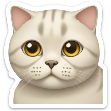 One chubby british shorthair cat in creme  sticker