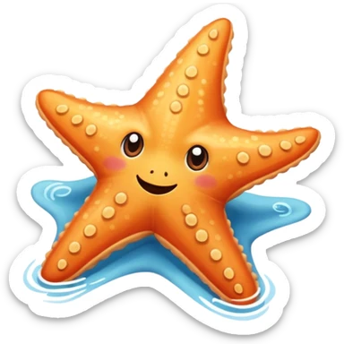 draw a starfish, sad and cheerful,  sticker