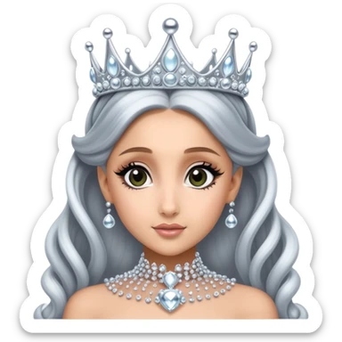 silver bubble crown worn by Ariana Grande as Glinda in the film Wicked, elegant, sparkling, detailed sticker