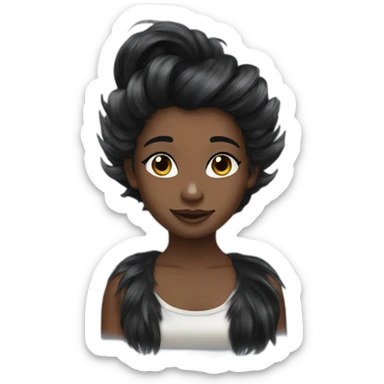 skunk with human girl hair sticker