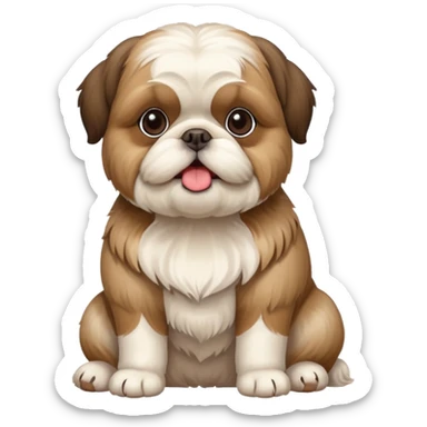 An overweight shih tzu dog sitting up on its hind legs begging for a treat  sticker
