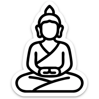 icon on the theme of yoga Buddha classes.  sticker