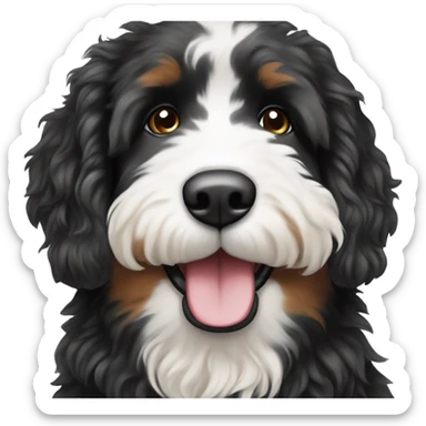 Bernedoodle black and white sticker