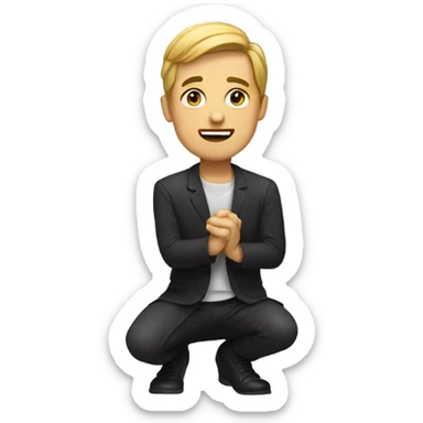 man on one knee sticker